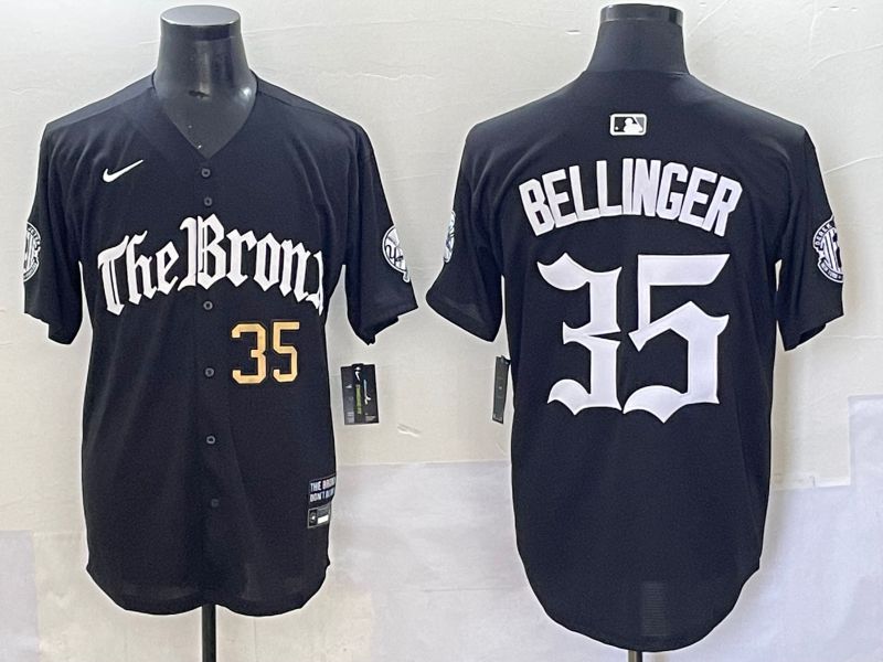 Men 2025 New York Yankees 35 Bellinger Black Five generations Joint Name Nike MLB Jersey style 2